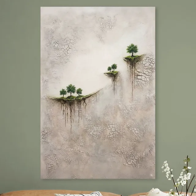 HIP ORGNL Spirit of Kodama - Wanddecoratie Landschap - 60x90 cm Beige