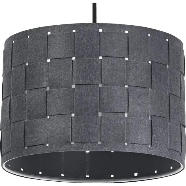 LEDVANCE hanglamp Decor Felt Weaving grijs van vilt & metaal, E27, 280 mm diameter, warme lichteffecten dankzij geweven lampenkap, duurzaam dankzij vervangbare lichtbron, eenvoudig te installeren Donkergrijs