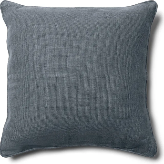 Riviera Maison Kussenhoes 50x50 Blauw linnen effen kleur - Verona sierkussen vierkant