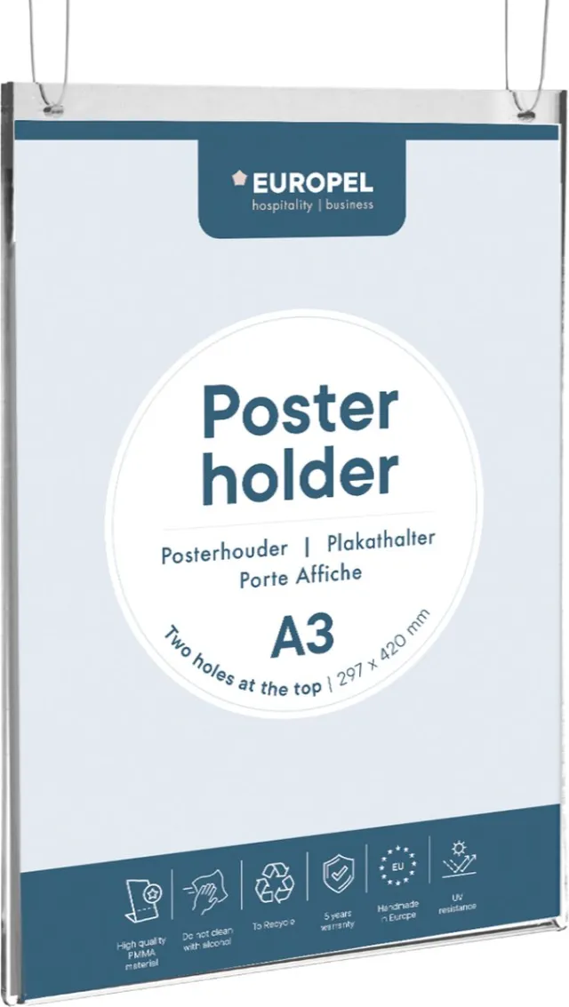 Europel Posterhouder A3 Staand Transparent
