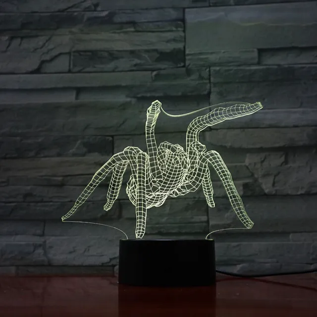 MC Living 3D Led Lamp Met Gravering - RGB 7 Kleuren - Spin