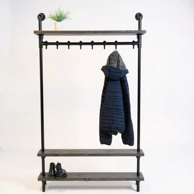 Design85 pracht wandkapstok 100x20x205cm (bxdxh) zwarte wax