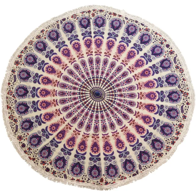 Ancient Wisdom Windgong - Mandala ronde kunst - Capiz-glas - drijfhout - decor - tuin - binnen - klank multicolor