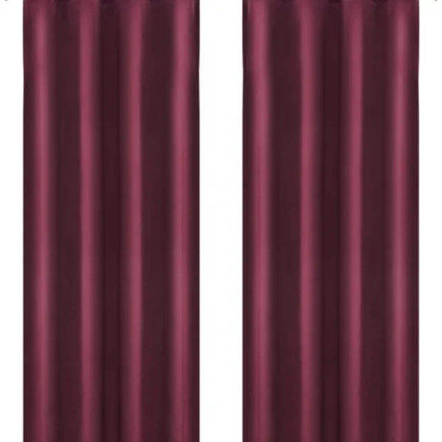 Bolt Edge Gordijnen - Bordeaux - Verduisterend - Fluweel - Plooiband - 140x245cm - Set van 2