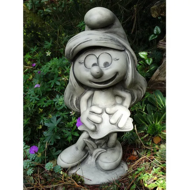 Vidroflor Tuinbeeld van de Smurfen -Smurfin - 11 kilo - Gietsteen grijs 2