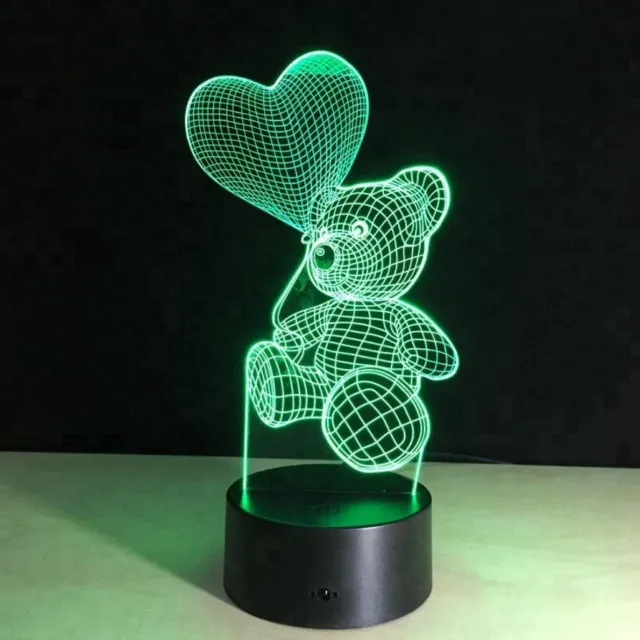 Coolsable VERSIERING I 3D ILLUSIE LAMPJE BEER I NACHTLAMPJE I 3D LAMP ILLUSION WITH 7 COLORS CHANGE SMART TOUCH SWITCH ZWART/WIT