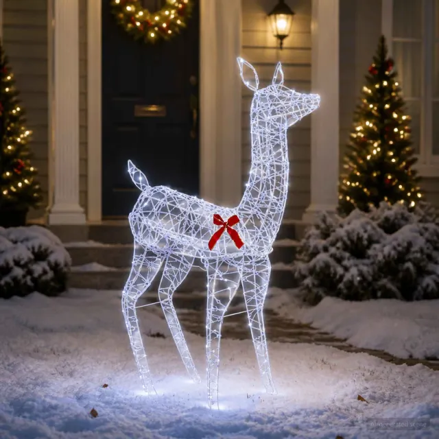 vidaXL 3D Kerst Rendier LOVIISA 285 LED's Koel wit 70 x 26 x 100 cm
