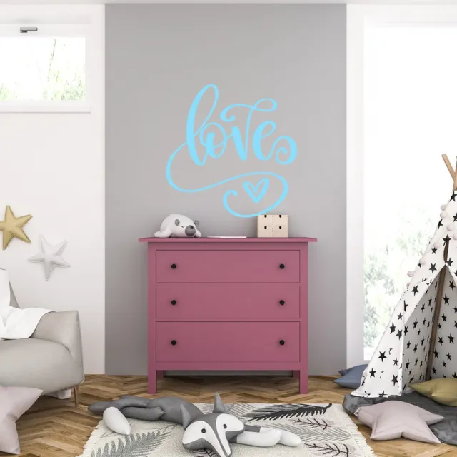 MC Living Muursticker - Love - 40,6 x 40,6 - Licht Blauw