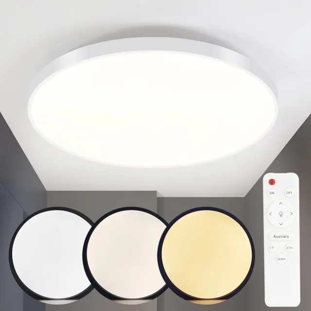 NETTLIFE Plafondlamp LED - 37 cm - Wit - Dimbaar - rond - IP44 Plafondverlichting - 36W - voor Keuken | Badkamer | Gang | Woonkamer | Slaapkamer