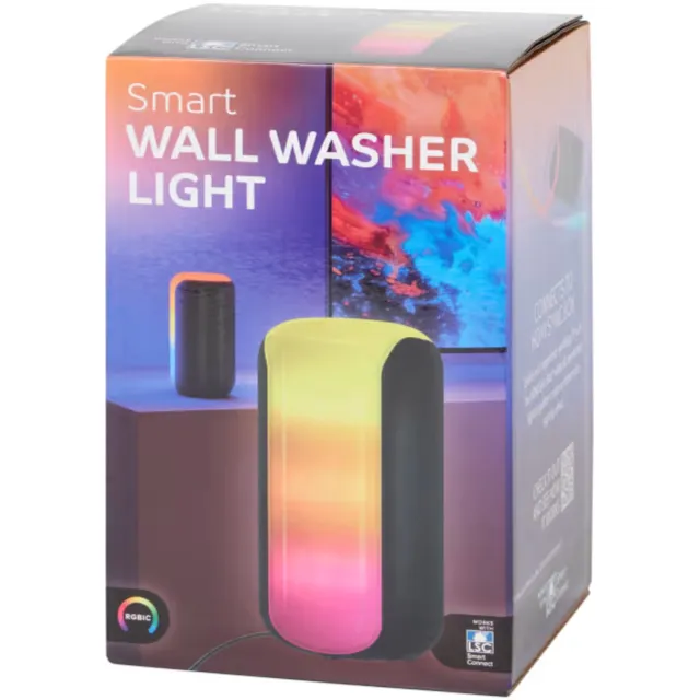 Lsc Smart wall washer 12 x 12 x 19 cm - RGBIC-verlichting met dynamische kleureffecten - Muurlamp Multi