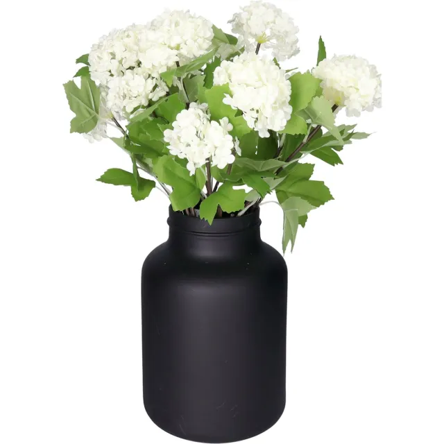Bellatio Design Kunstbloem Viburnum/sneeuwbal - 5x - 46 cm - wit - losse steel - kunst zijdebloemen