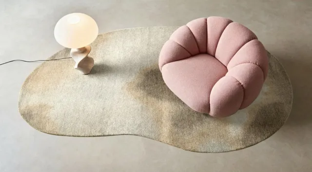 Louis de Poortere Wasbaar Binnen & Buiten Vloerkleed - 170 x 235 cm - Louis De Poortere Aquarelle Nature - Laagpolig Tapijt - Gerecycled PET - Made in Belgium - Circulair Beige