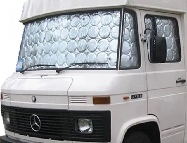 Geschikt voor Mercedes 508 Raamisolatie Geschikt voor Mercedes 407/508 Oud Chassis raamisolatie voorraam camper isolatie tegen hitte en kou raamfolie grijs