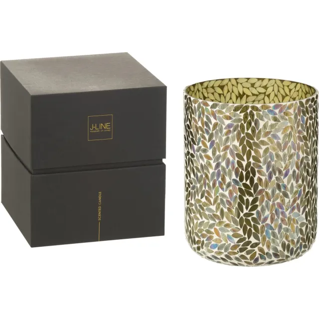 J-Line geurkaars Tea & Herbs - glas - groen - XL - 150U