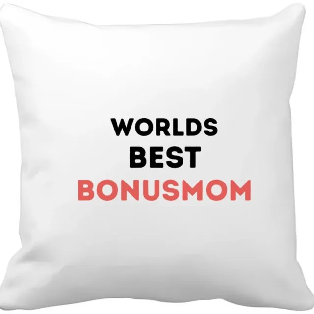 Akyol worlds best bonusmom Kussen hoes - Mama - de beste bonusmoeder - moeder cadeautjes - moederdag - verjaardagscadeau - verjaardag - cadeau - geschenk - kado - gift - moeder artikelen - 40 bij 40 cm Multicolor
