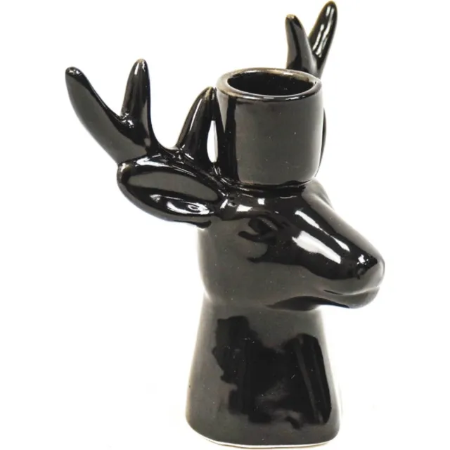 Housevitamin Rendier kandelaar zwart 16,5x6x15 cm