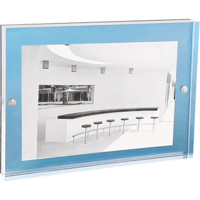 XLBoom Acrylic Magnetic Fotolijst 13x18cm Sky Blue - magnetische minimalistische fotolijst in acryl - design fotokader Blauw