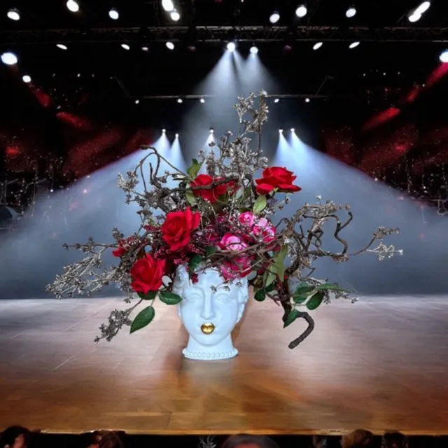 Seta Fiori Kunstbloemen - Ode aan een Heldin - Taylor Swift - Uniek Bloemstuk Rozerood, glitter,