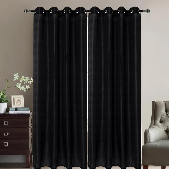 Sb SBLine - vitrage gordijn - kant en klaar - zwart - met ringen - 140x240cm