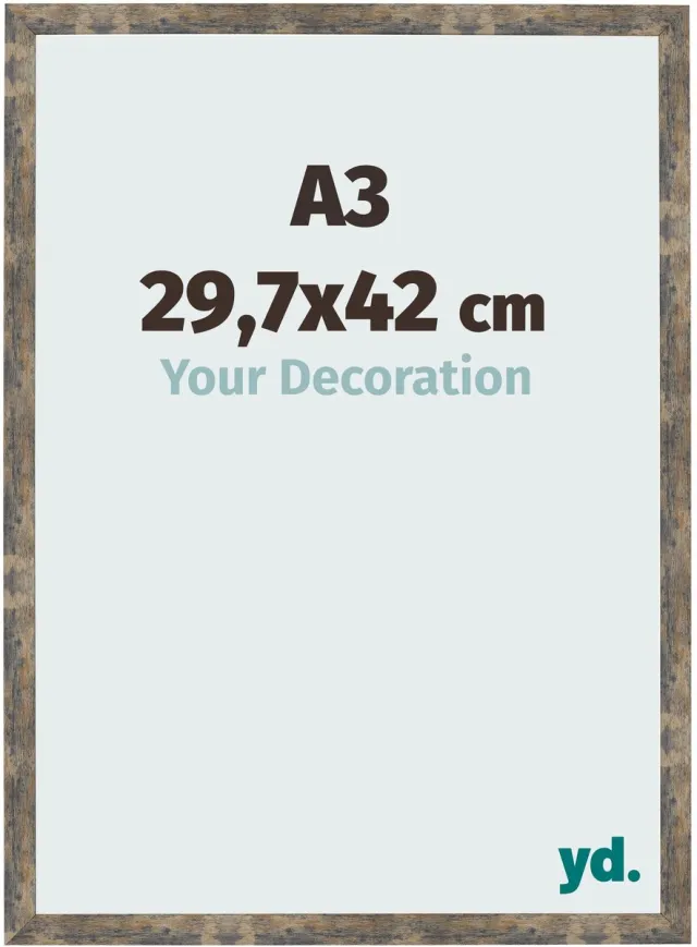 yd. Your Decoration - Fotolijst A3 29,7x42 cm - MDF - Blauw Goud Gemeleerd - Bologna