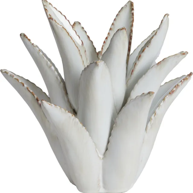 Light & Living Light&living Theelicht Ø24,5x23 cm CACTUS keramiek crème Wit