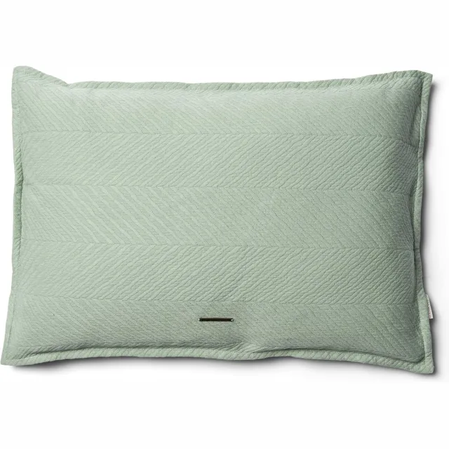 Riviera Maison Kussenhoes 65x45 Groen met structuur effen kleur - Emmeline sierkussen rechthoek