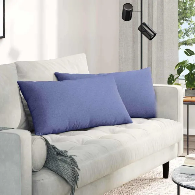 vidaXL Sofa Kussens 2 st Stof Jeans Blauw 80 x 40 cm