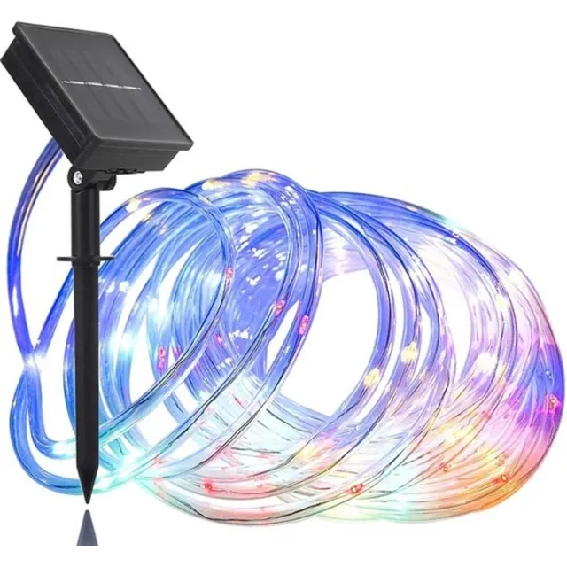 CasaVerse Solar Buitenverlichting - Solar Tuinverlichting - Solar Boom Verlichting- Tuin Versiering - 10m - RGB - Waterdichte PVC