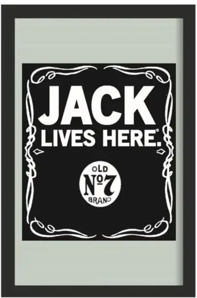 Jack Daniels Spiegel Jack Daniels - Jack Lives Here Black Wit