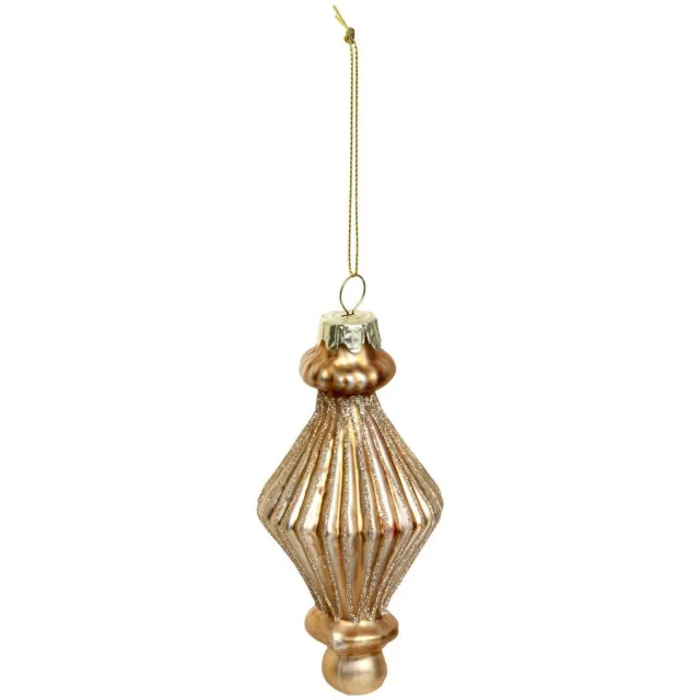 Atmosphera Créateur d'intérieur® Gouden glazen kerstboomkroonluchter, 13 cm Dore