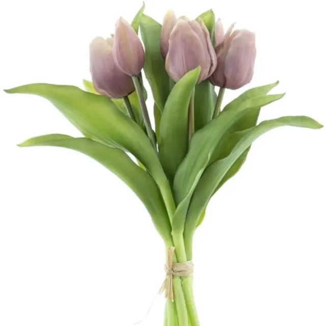 Vermeer 7 kunst tulpen Vermeer-boeket van 7 Sally kunsttulpen-Real Touch Vermeer tulip bundle Sally X7 31cm
