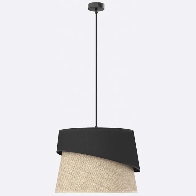 Emibig CANVA 1 BLACK NATURAL - Moderne hanglamp voor elke ruimte Zwartachtig