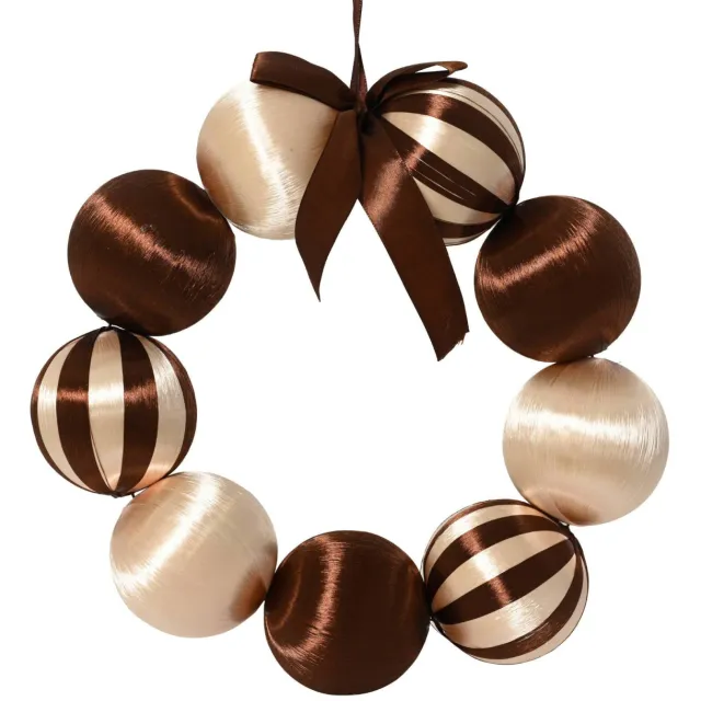 Decoris Kerstkrans kerstballen (28 m) Bruin