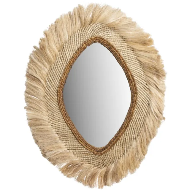 Morrigan Spiegel - Trojan Oval - L 70cm x W 90cm x H 4cm - Natuurlijk