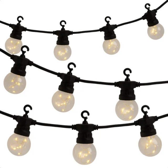 Lomera Feestverlichting Tuin - Snoerverlichting Buiten - Warm Wit Licht - Micro LED Lampen - IP44 Adapter - Geschikt voor Binnen en Buiten - Energiezuinige Verlichting - Tuinverlichting LED - Decoratieve Verlichting