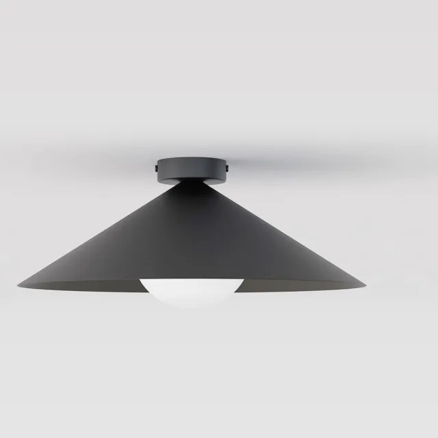 Emibig MONO 1M PLAFON BL OPAL - Moderne plafondlamp voor sfeervolle verlichting Zwartachtig