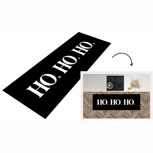 KitchenYeah Keukenloper - Loper keuken - Kerstman - Kerst - Quotes - Ho ho ho - Spreuken - Keukenloper vinyl Multicolor