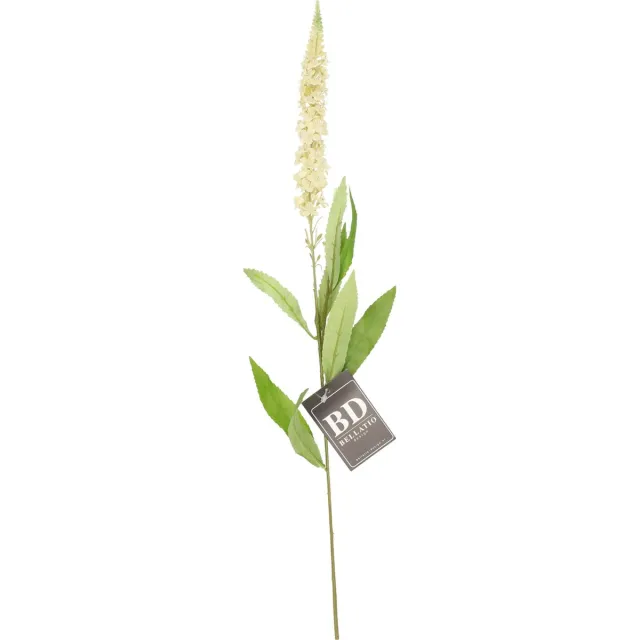 Bellatio Design Kunstbloem bloesemtak ridderspoor - 76 cm - wit - kunst zijdebloemen - decoratie tak