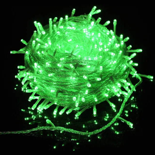 LEMETOWER Kerstlichten-600 Groene String Lights Waterdicht Buiten, St Patricks Day Decoratieverlichting, 8 Modes Groene LED Kerstverlichting Duidelijke Draad Plug in voor Indoor Halloween St Patricks Day Kerstboom Decor