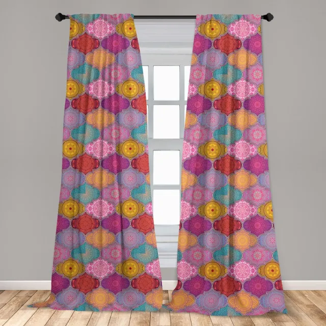 ABAKUHAUS Oriëntaalse Gordijnen – 2x75x175 cm – microvezel, Lichtverduisterend, Meerkleurig Mehrfarbig