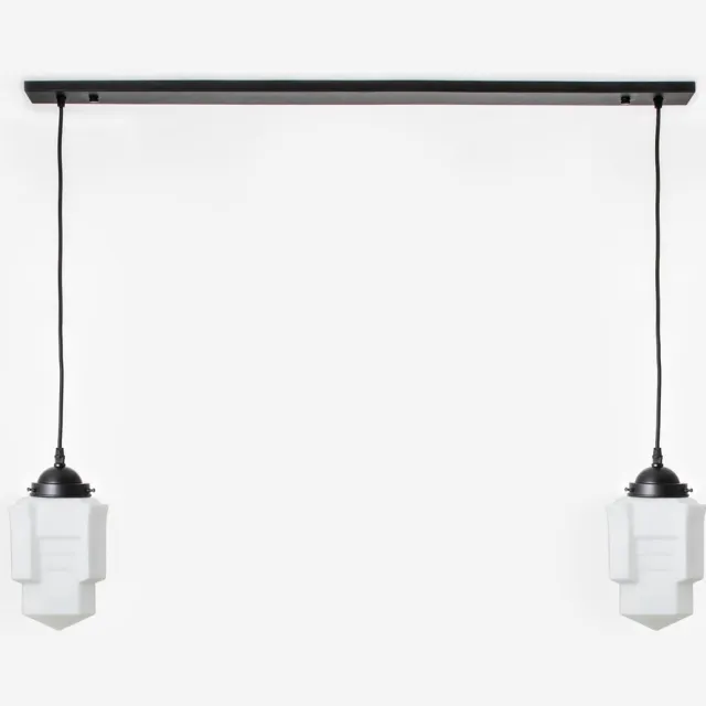 Coloured by Art 2 x Apollo Mat lampen aan plafondbalk Moonlight - Art Deco Trade Wit