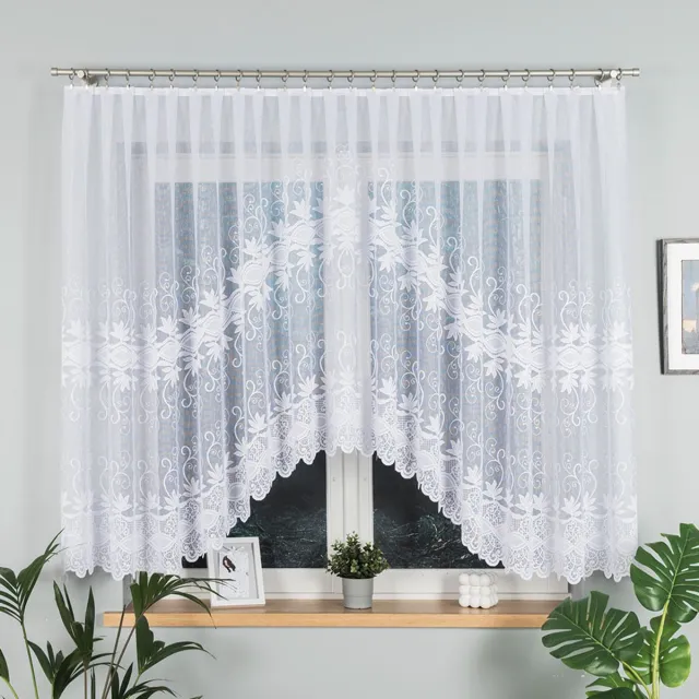 Markizeta JOWITA - Jacquard Gordijn - 400x150 cm - Korrelrand - Wit