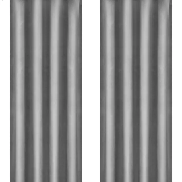 Happyment Gordijnen set Vida 2 stuks - grijs 140x225cm - Verduisterend - met Plooiband - Fluweel Isolerend