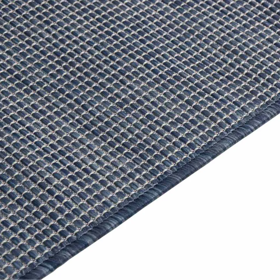 vidaXL Buitenkleed platgeweven 160x230 cm blauw, foto 4