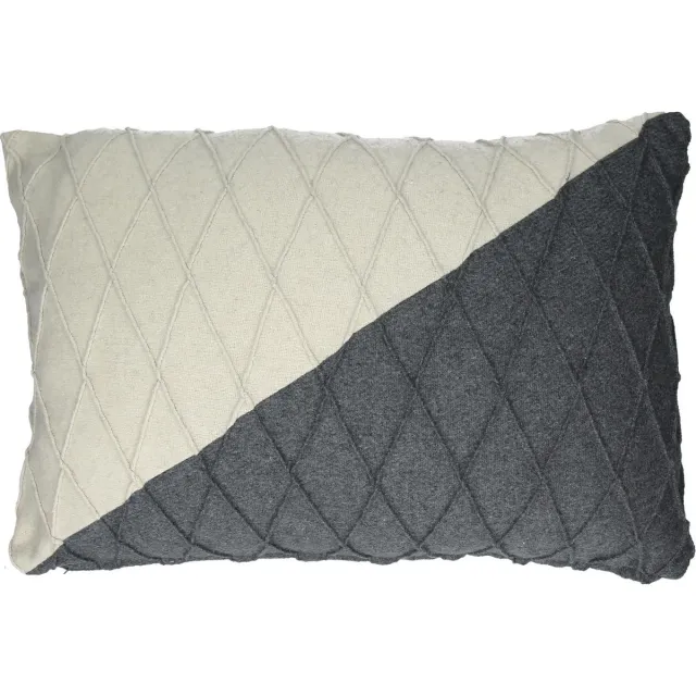 Pomax Sierkussen - Flanel - Grijs En Beige - 60 Cm X 40 Cm grijsbeige