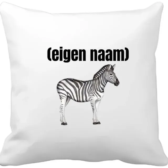 Akyol zebra met eigen naam Kussen hoes - Zebra - dieren liefhebber - iemand die houdt van zebra's - verjaardag - cadeau - kado - geschenk - 40 bij 40 cm Multicolor