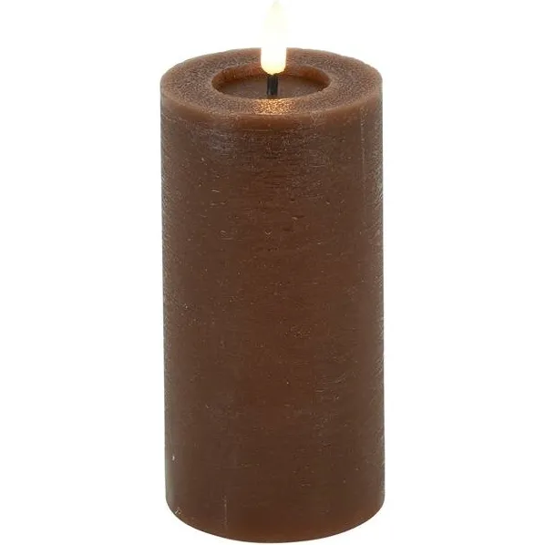 Cilgro Ledkaars lyon D7,5H15 cm bruin Meerkleurig