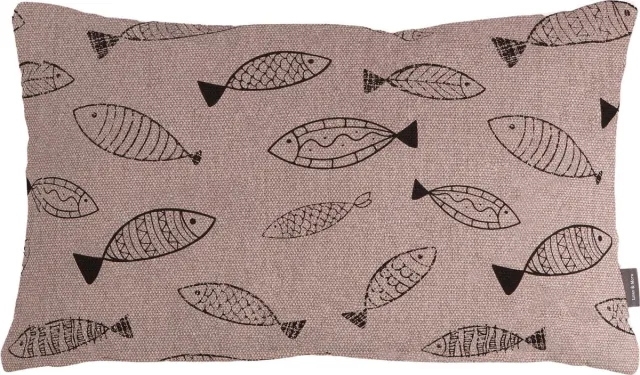 line & more Fishes kussen taupe 30x50cm taupe, zwart