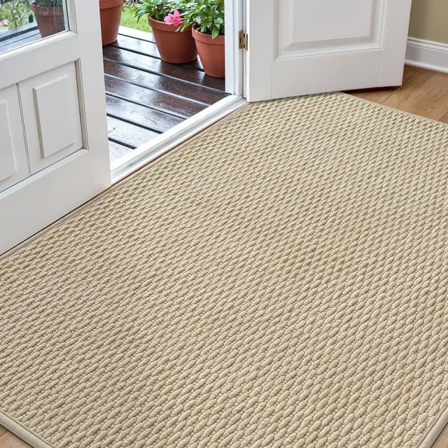 Unyqoos Zachte en Antislip Deurmat voor Binnen met Efficiënte Vuilopvang en Gemakkelijk Onderhoud Bruin