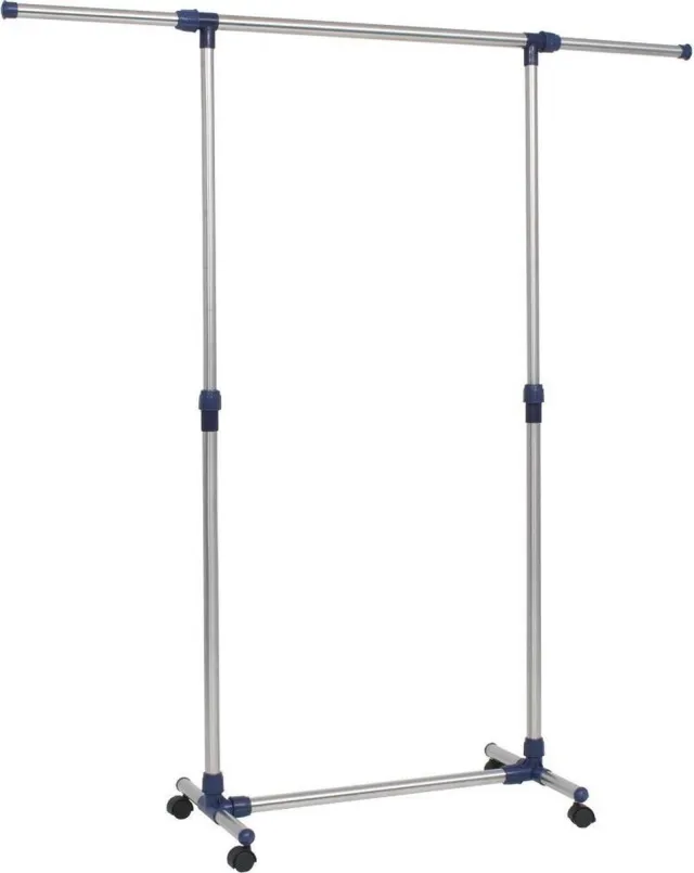 vidaXL Kledingrek - verstelbaar - 165x44x150 - cm - roestvrij - staal - zilver zilver en paars